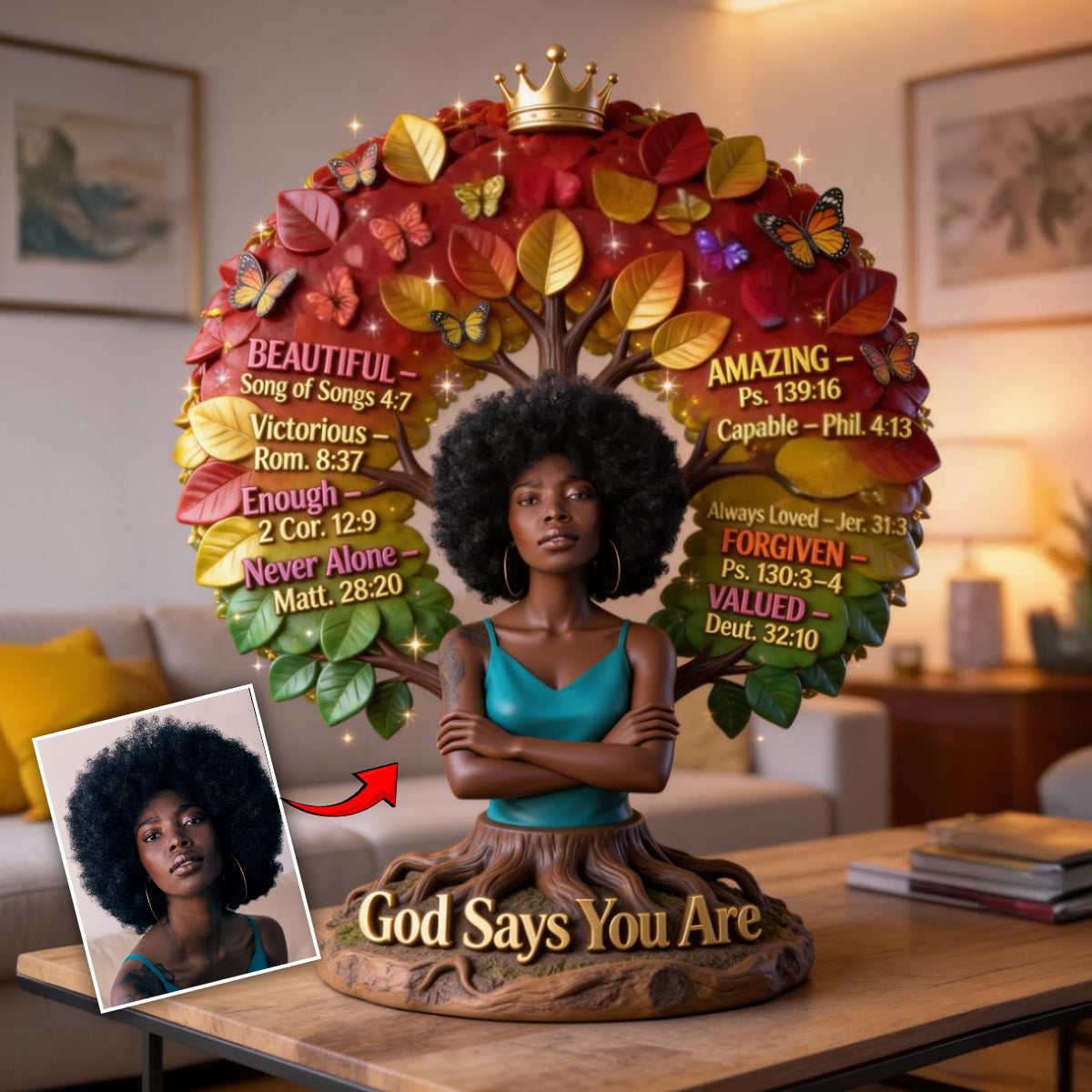 God Says You Are, Black History Month - Personalized African American Custom Shaped Acrylic Plaque