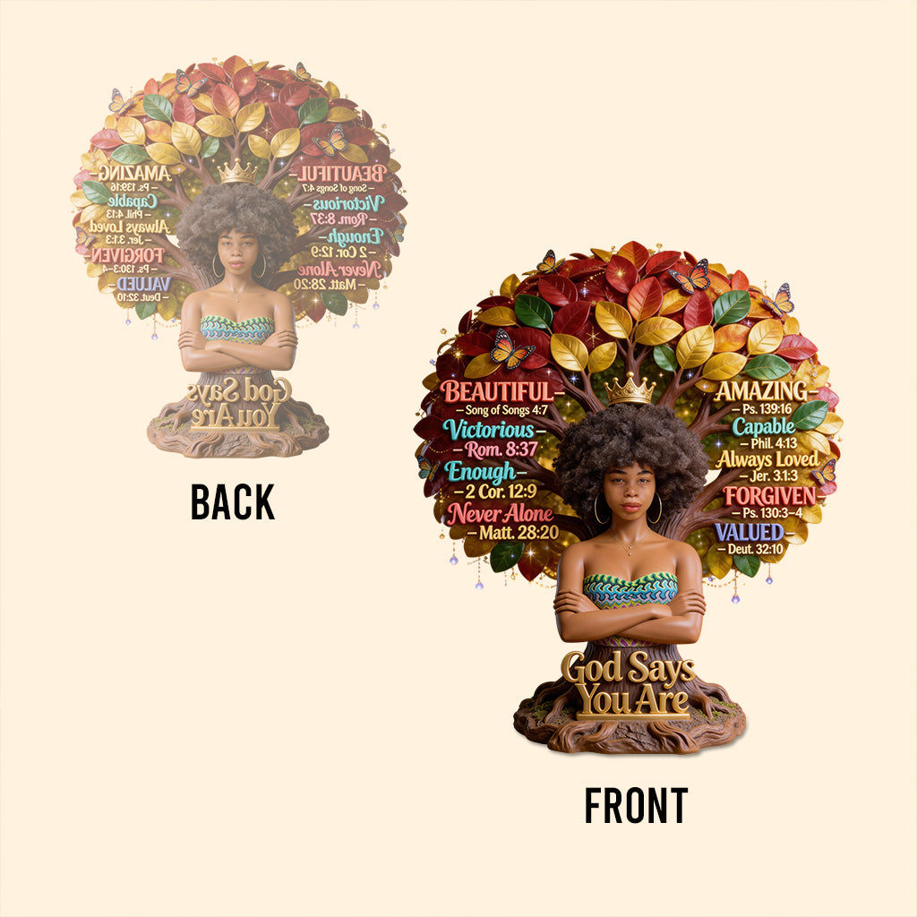 God Says You Are, Black History Month - Personalized African American Custom Shaped Acrylic Plaque