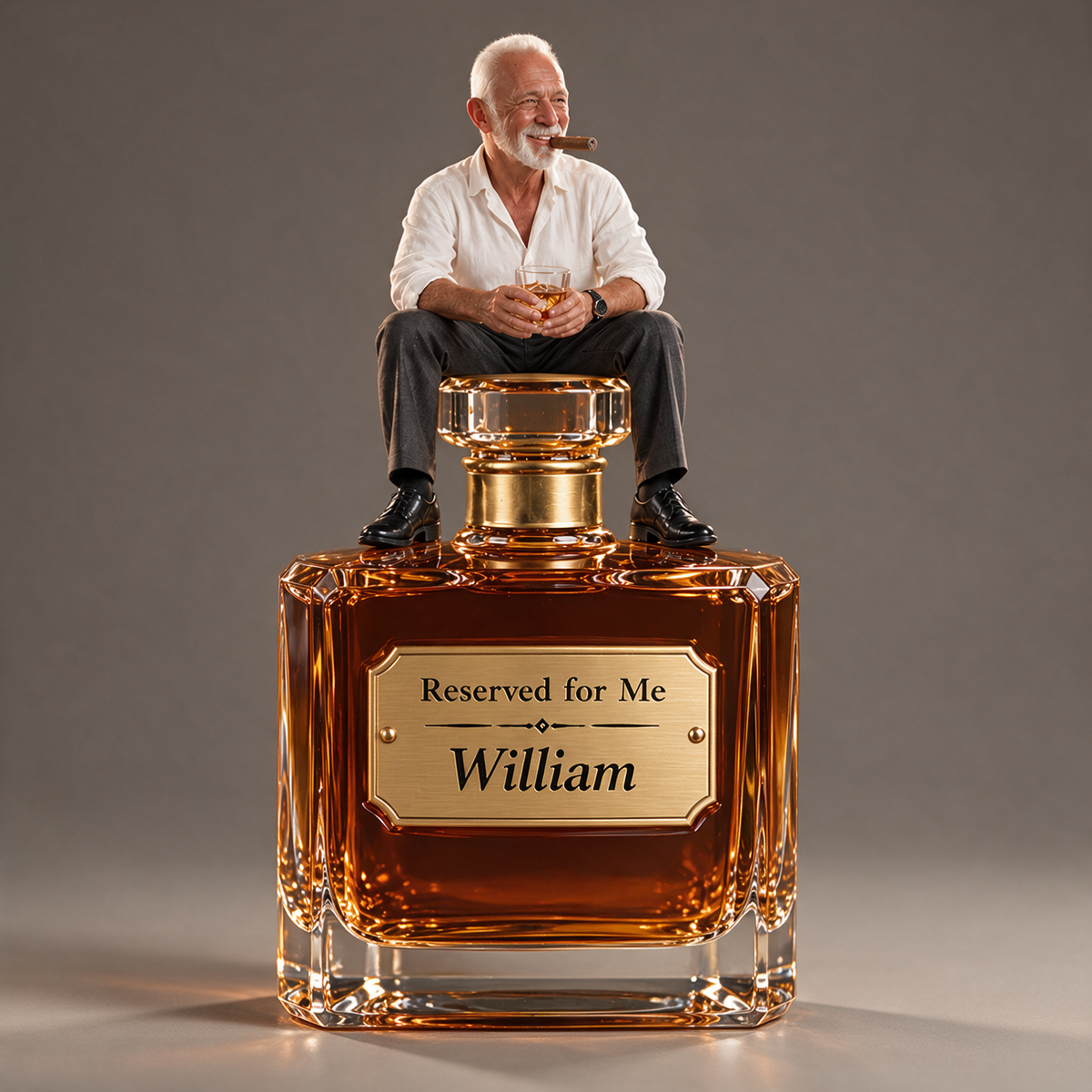 Personalized Whiskey Acrylic Plaque - Custom Photo Decanter-Top Sculpture