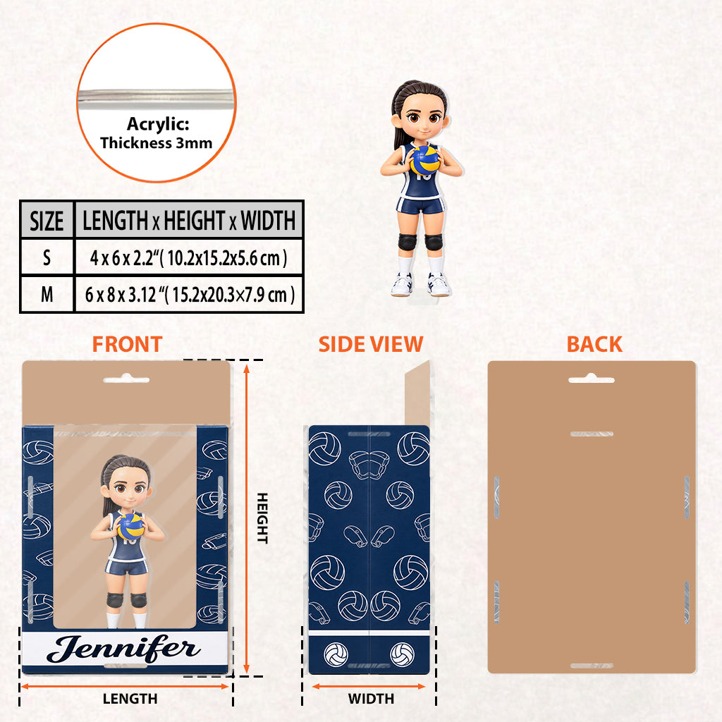 Any Sport - Volleyball, Football, Basketball, Baseball... - Personalized Volleyball Acrylic Display Box