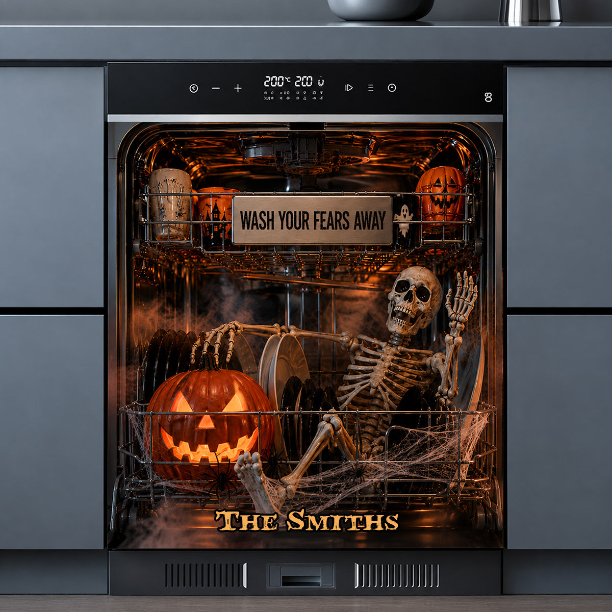 Wash Your Fears Away - Personalized Skull Dishwasher Cover