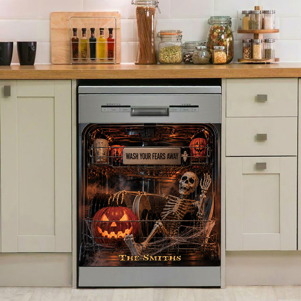 Wash Your Fears Away - Personalized Skull Dishwasher Cover