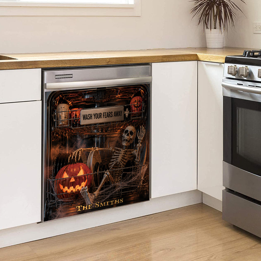 Wash Your Fears Away - Personalized Skull Dishwasher Cover