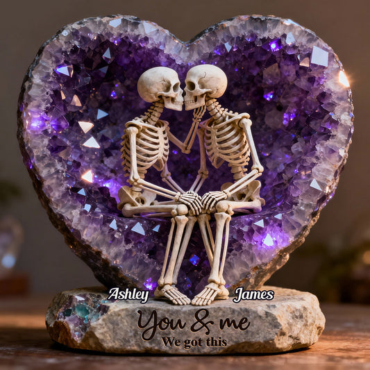 You & Me We Got This - Personalized Skull Custom Shaped Acrylic Plaque