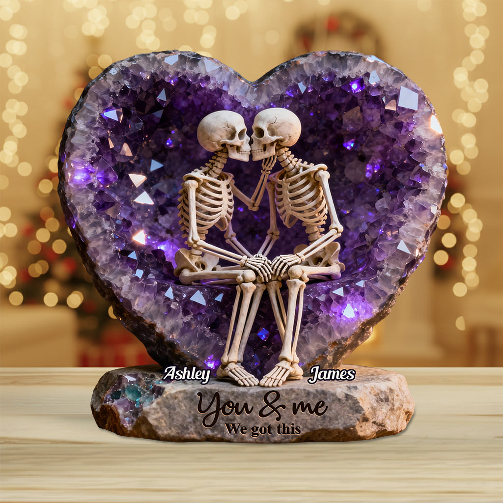 You & Me We Got This - Personalized Skull Custom Shaped Acrylic Plaque