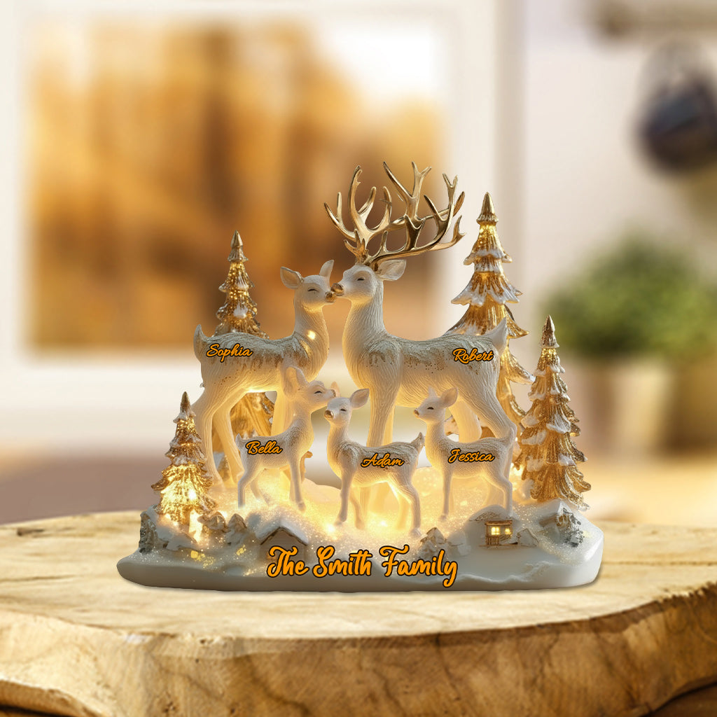 Family Will Always Connected By Heart - Personalized Family Custom Shaped Acrylic Plaque