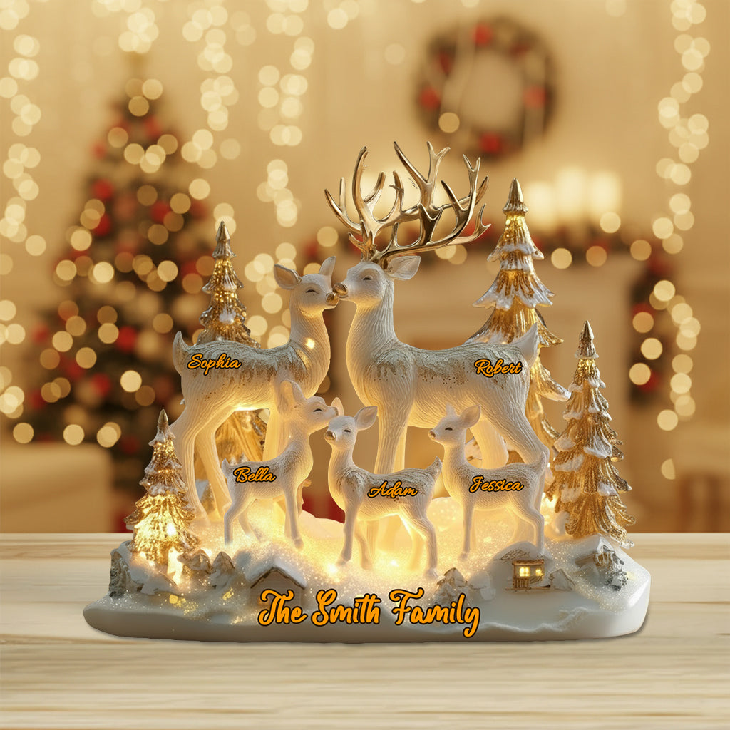 Family Will Always Connected By Heart - Personalized Family Custom Shaped Acrylic Plaque