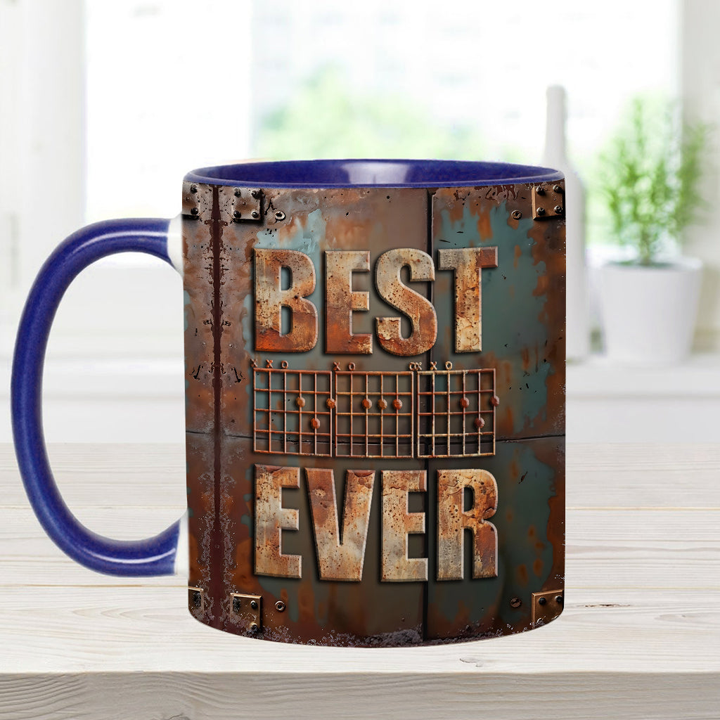 Best Guitar Dad Ever - Personalized Guitar Accent Mug