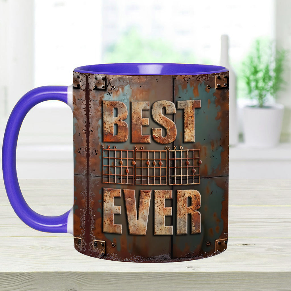 Best Guitar Dad Ever - Personalized Guitar Accent Mug