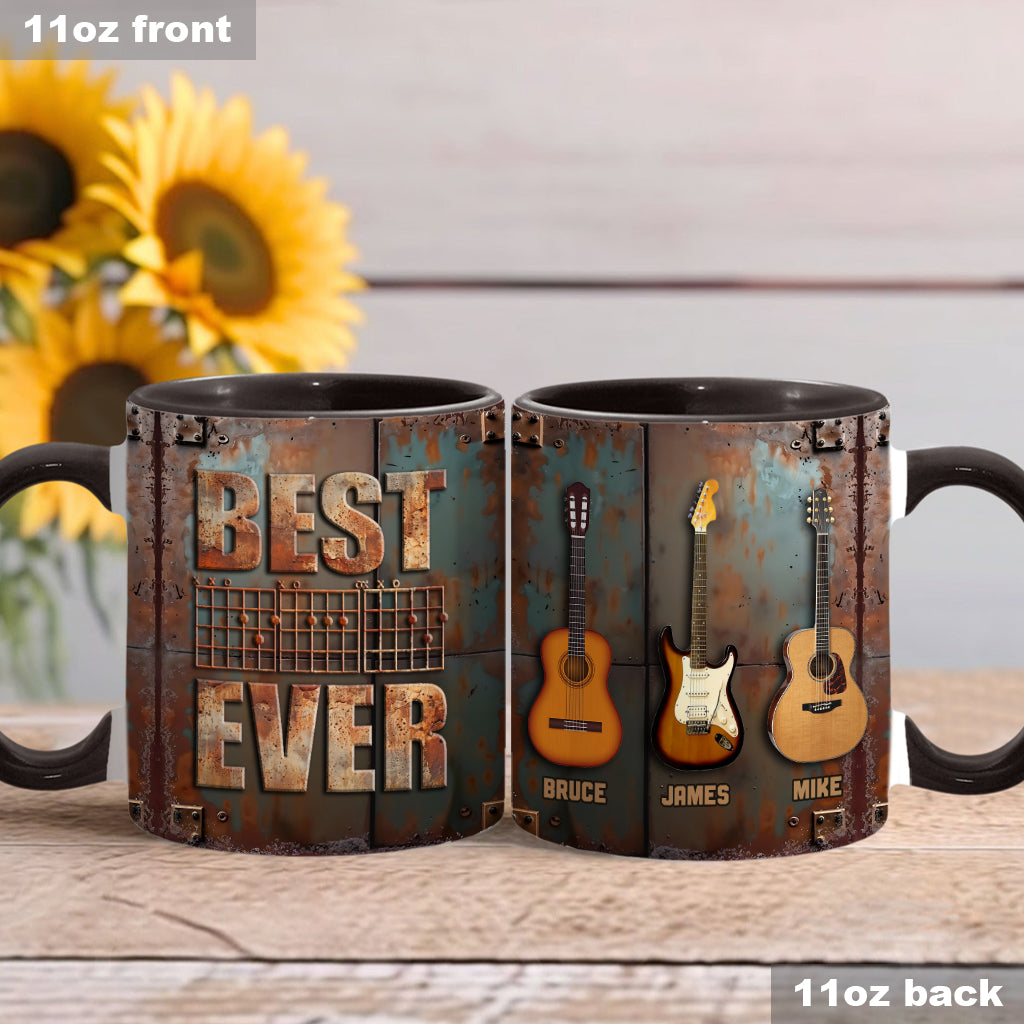Best Guitar Dad Ever - Personalized Guitar Accent Mug