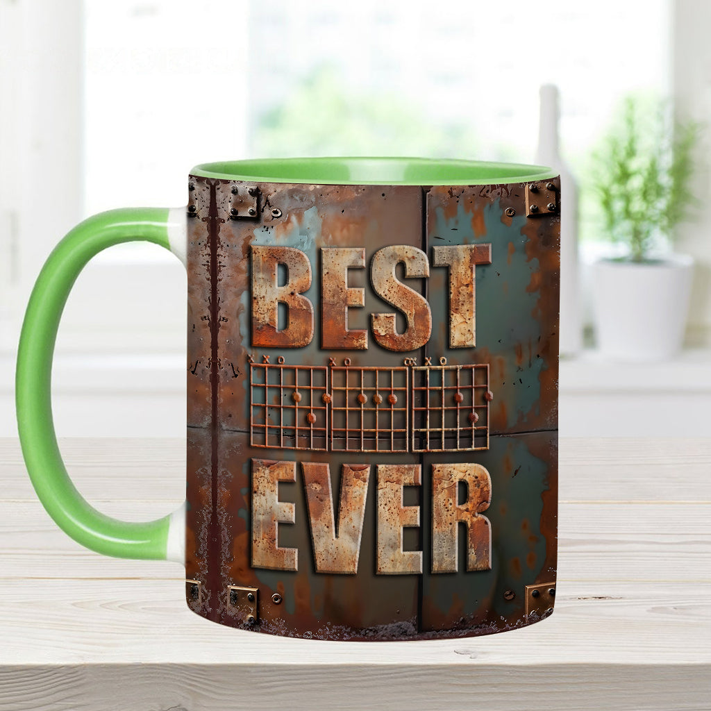 Best Guitar Dad Ever - Personalized Guitar Accent Mug