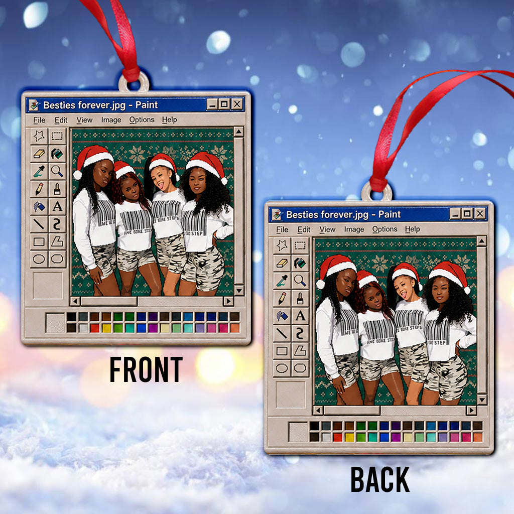 Paint Besties Forever Retro - Personalized Bestie Ornament