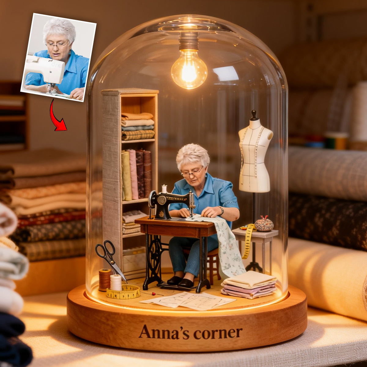 Nähbegeisterung – Personalisierte LED-Nachtleuchte aus Acryl