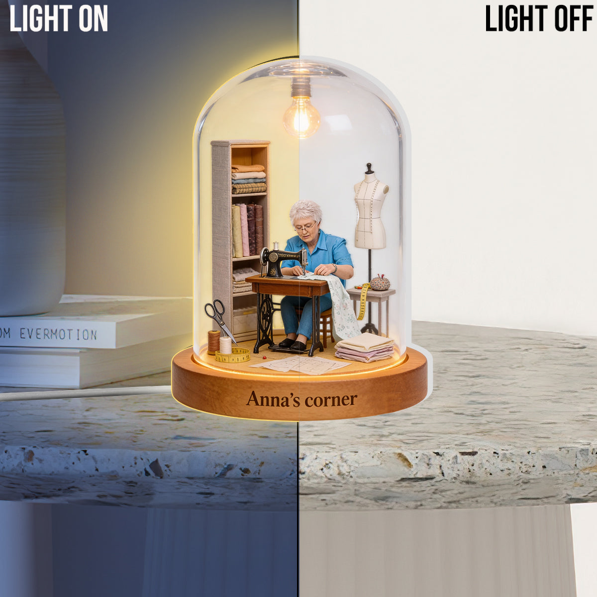 Nähbegeisterung – Personalisierte LED-Nachtleuchte aus Acryl