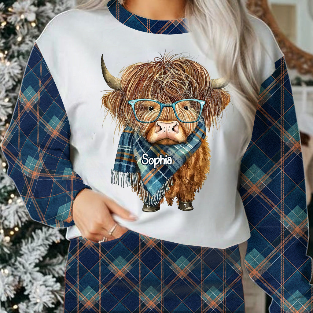 J'adore les vaches des Highlands - Pull moche personnalisé avec une vache des Highlands