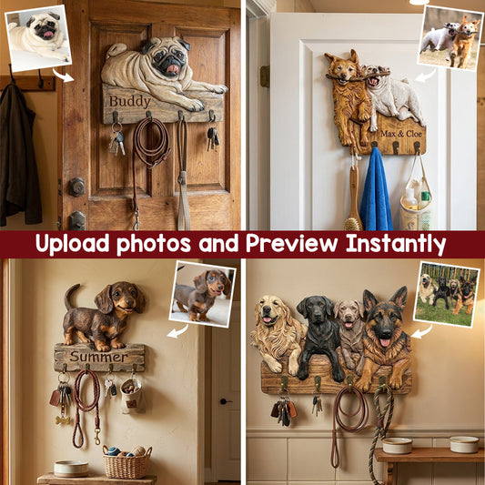 Custom From Any Photo Welcome Home - Personalized Dog Custom Shaped Hanging Rack