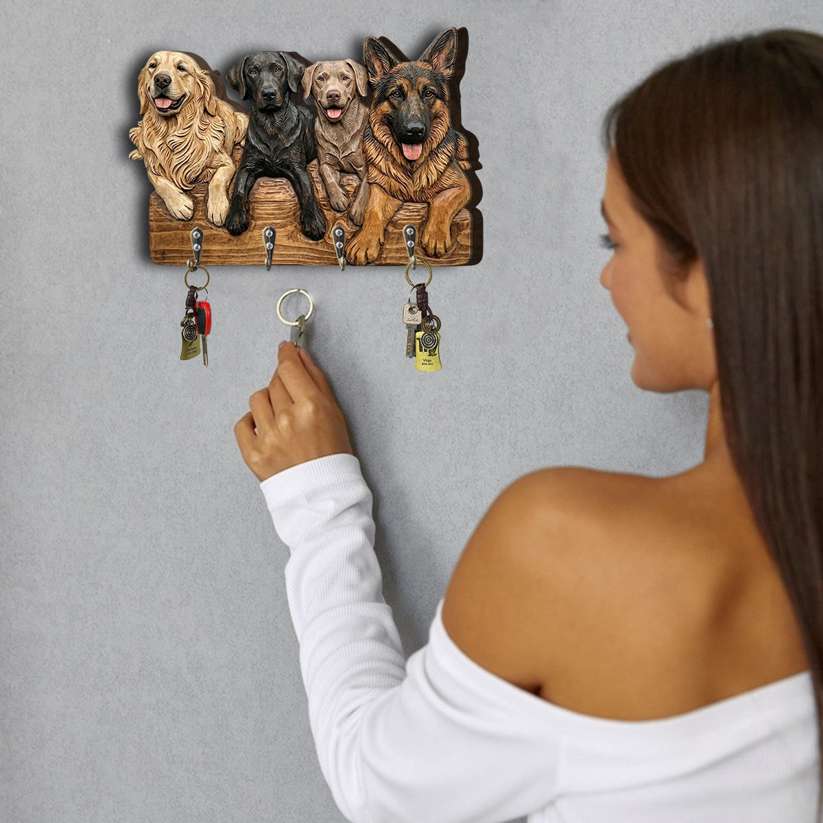 Custom From Any Photo Welcome Home - Personalized Dog Custom Shaped Hanging Rack