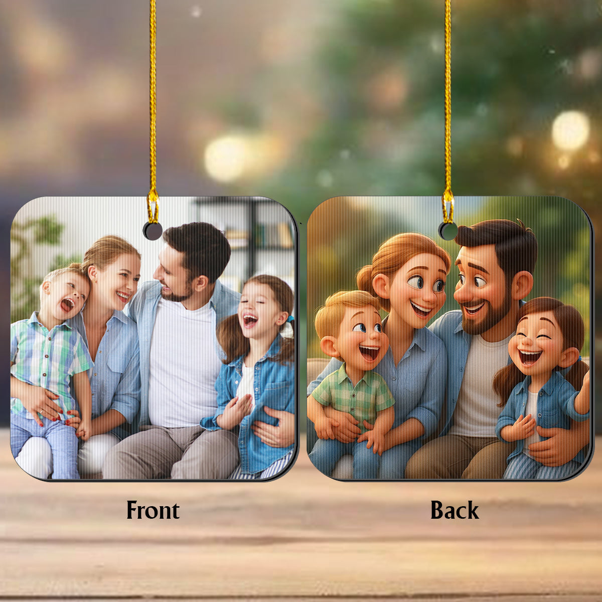 Happy Family - Personalized Family Lenticular Ornament