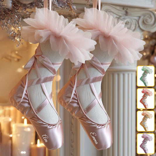 Cadeau idéal pour les passionnés de ballet - Chaussette de Noël personnalisée en forme de ballerine