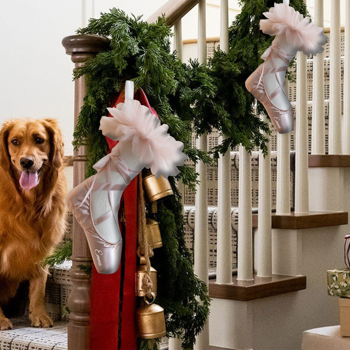 Perfect Gift For Ballet Lovers - Personalized Ballet Shaped Christmas Stocking