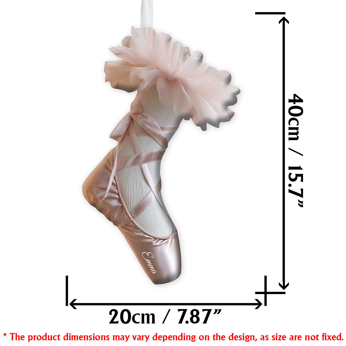 Perfect Gift For Ballet Lovers - Personalized Ballet Shaped Christmas Stocking