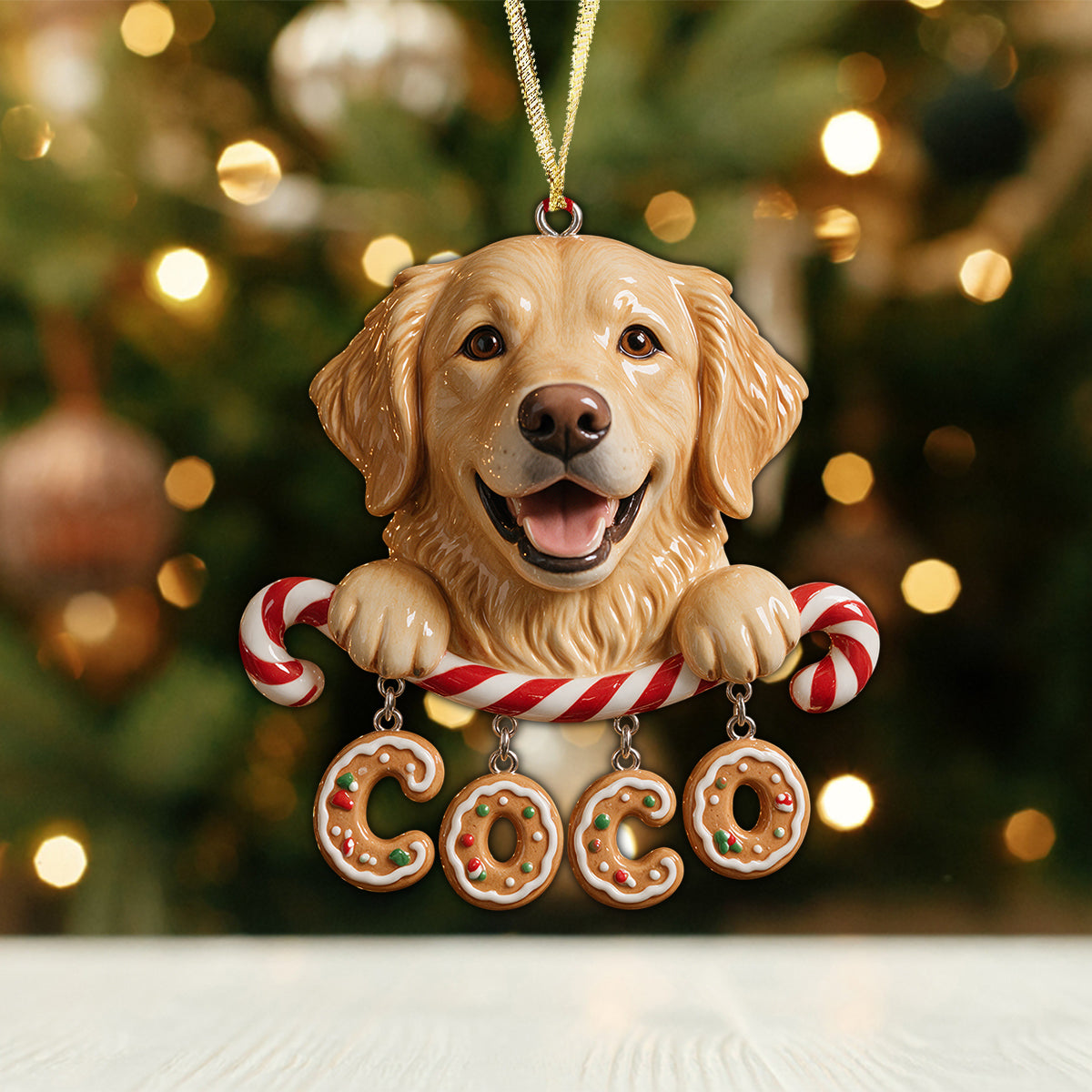 A Very Merry Woofmas - Personalized Dog Ornament With Charm