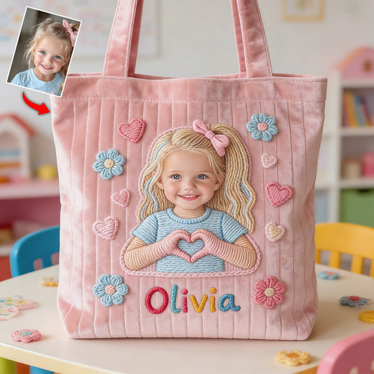 Custom Any Photo - Personalized Kid Quilted Tote Bag