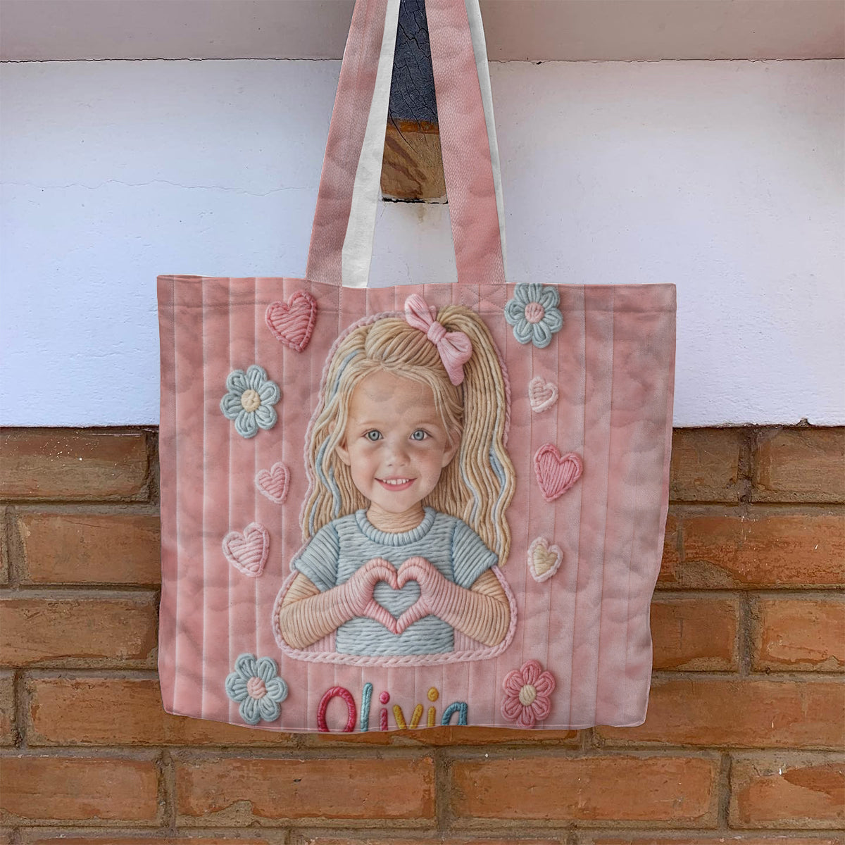 Custom Any Photo - Personalized Kid Quilted Tote Bag