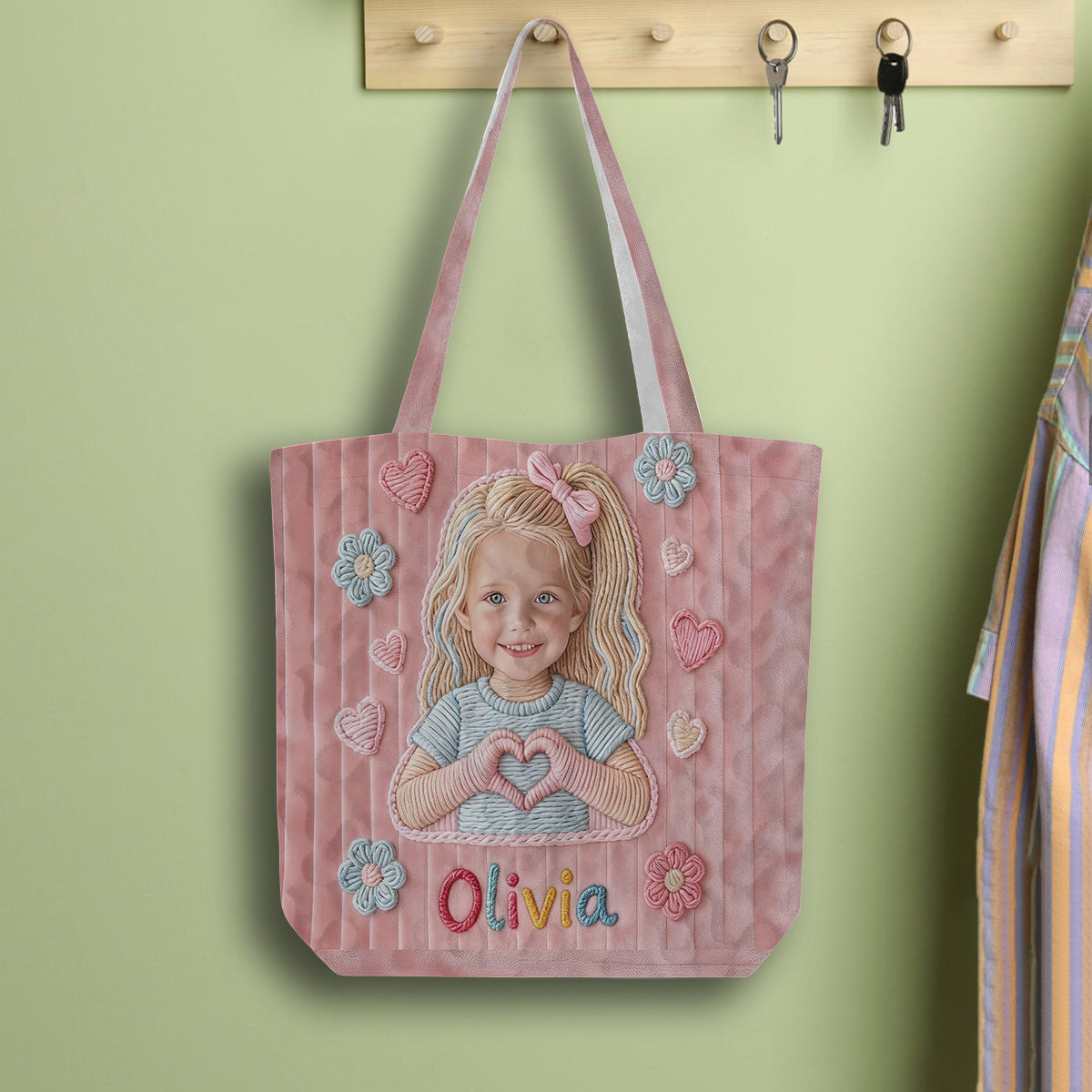 Custom Any Photo - Personalized Kid Quilted Tote Bag