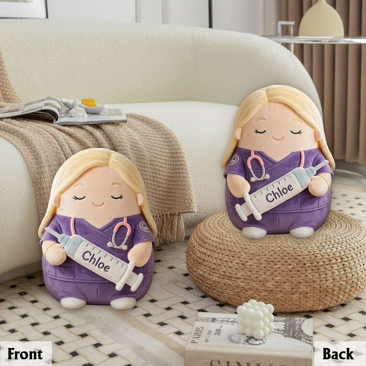 Custom From Any Photo, Any Job - Personalized Nurse Premium Faux Fur Pillow