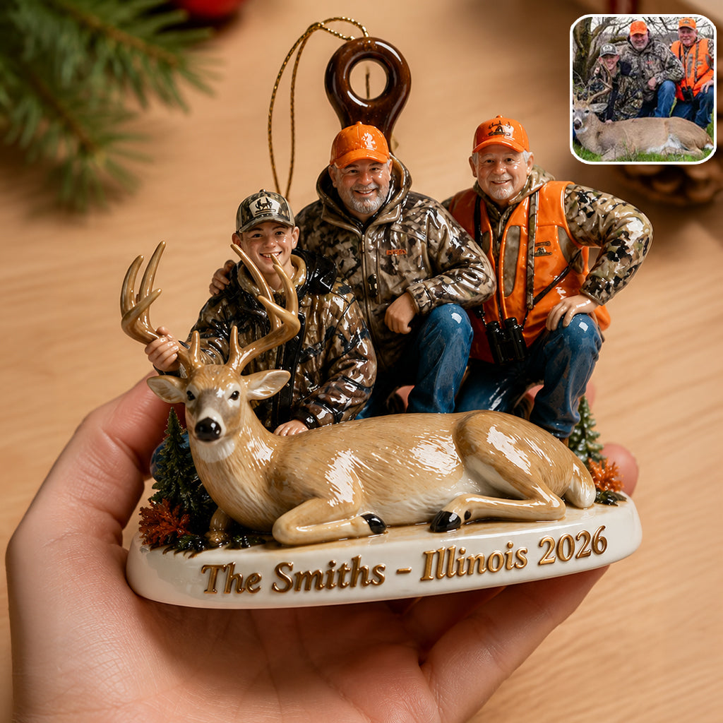Custom From Any Photo - Personalized Hunting Premium 3D Ornament