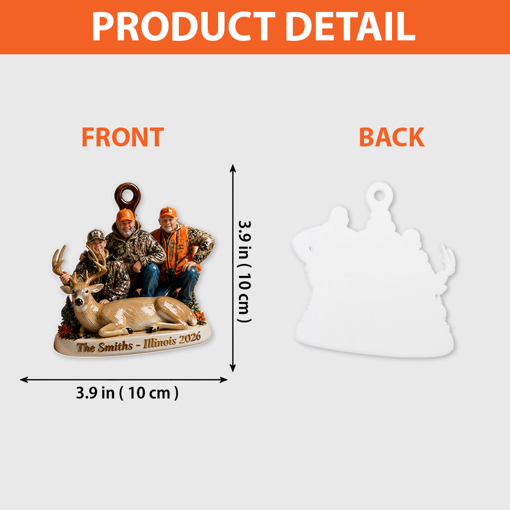 Custom From Any Photo - Personalized Hunting Premium 3D Ornament
