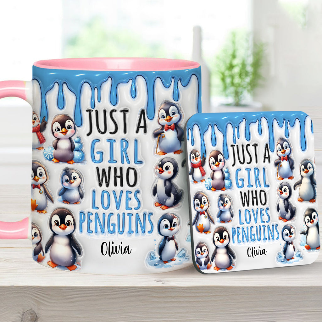 Just A Girl Who Loves Penguins - Personalized Accent Mug