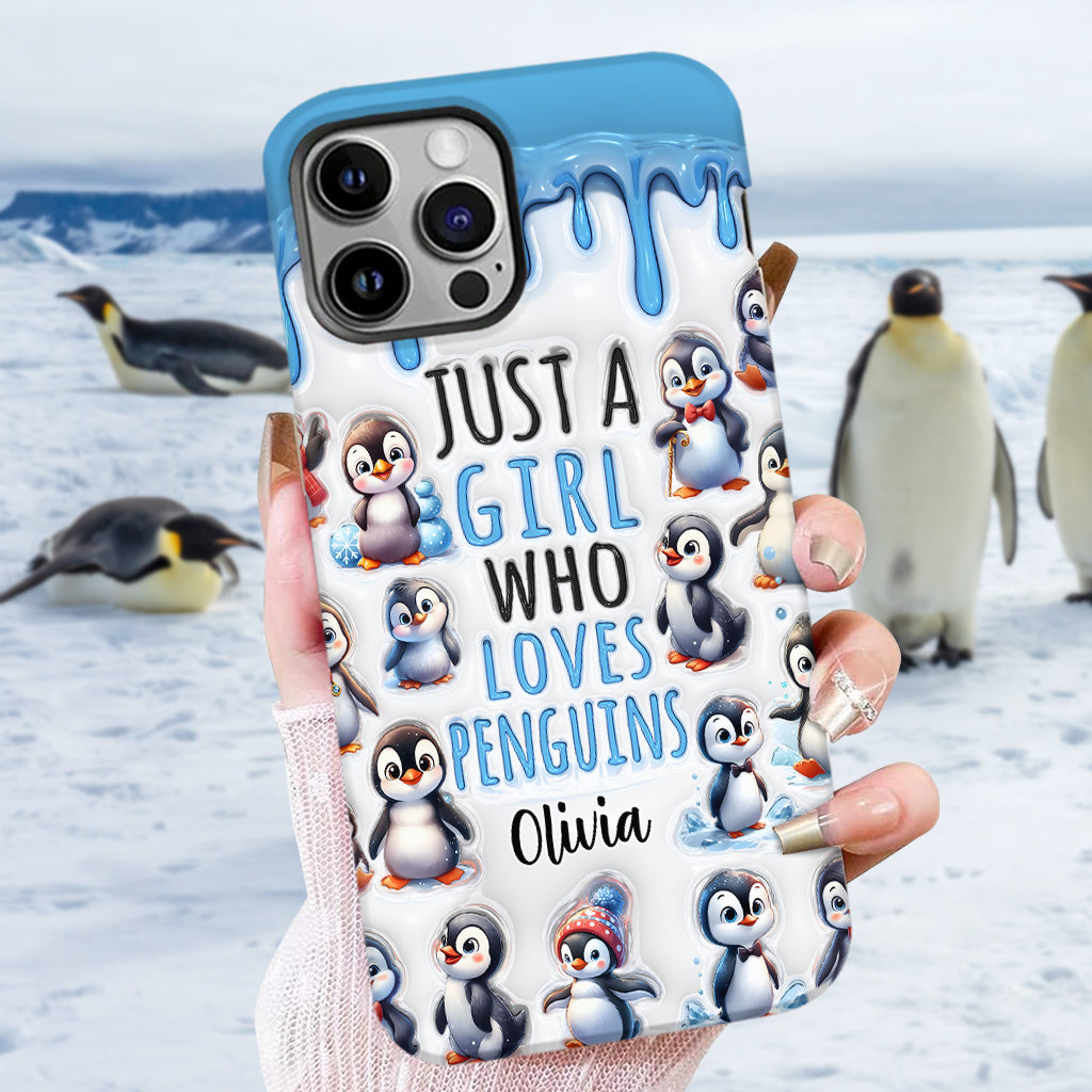 Just A Girl Who Loves Penguins - Personalized Penguin Lover Full Print Phone Case