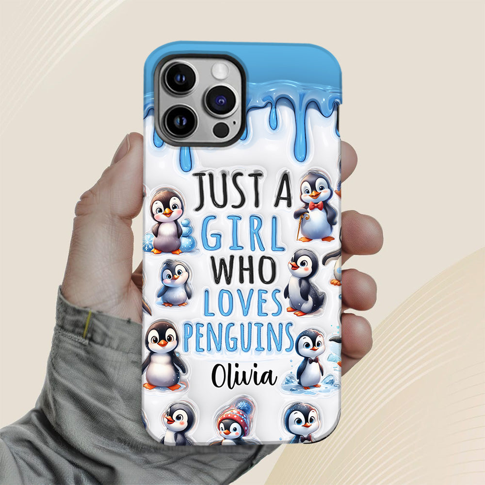 Just A Girl Who Loves Penguins - Personalized Penguin Lover Full Print Phone Case