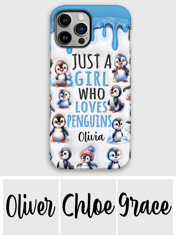 Just A Girl Who Loves Penguins - Personalized Penguin Lover Full Print Phone Case