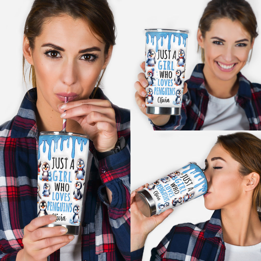 Just A Girl Who Loves Penguins - Personalized Tumbler