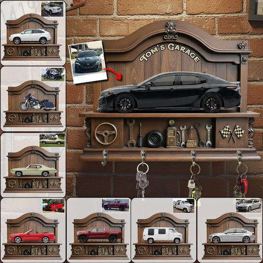 Custom Key Rack From Photo For Your Garage - Personalized Car Lover Custom Shaped Hanging Rack