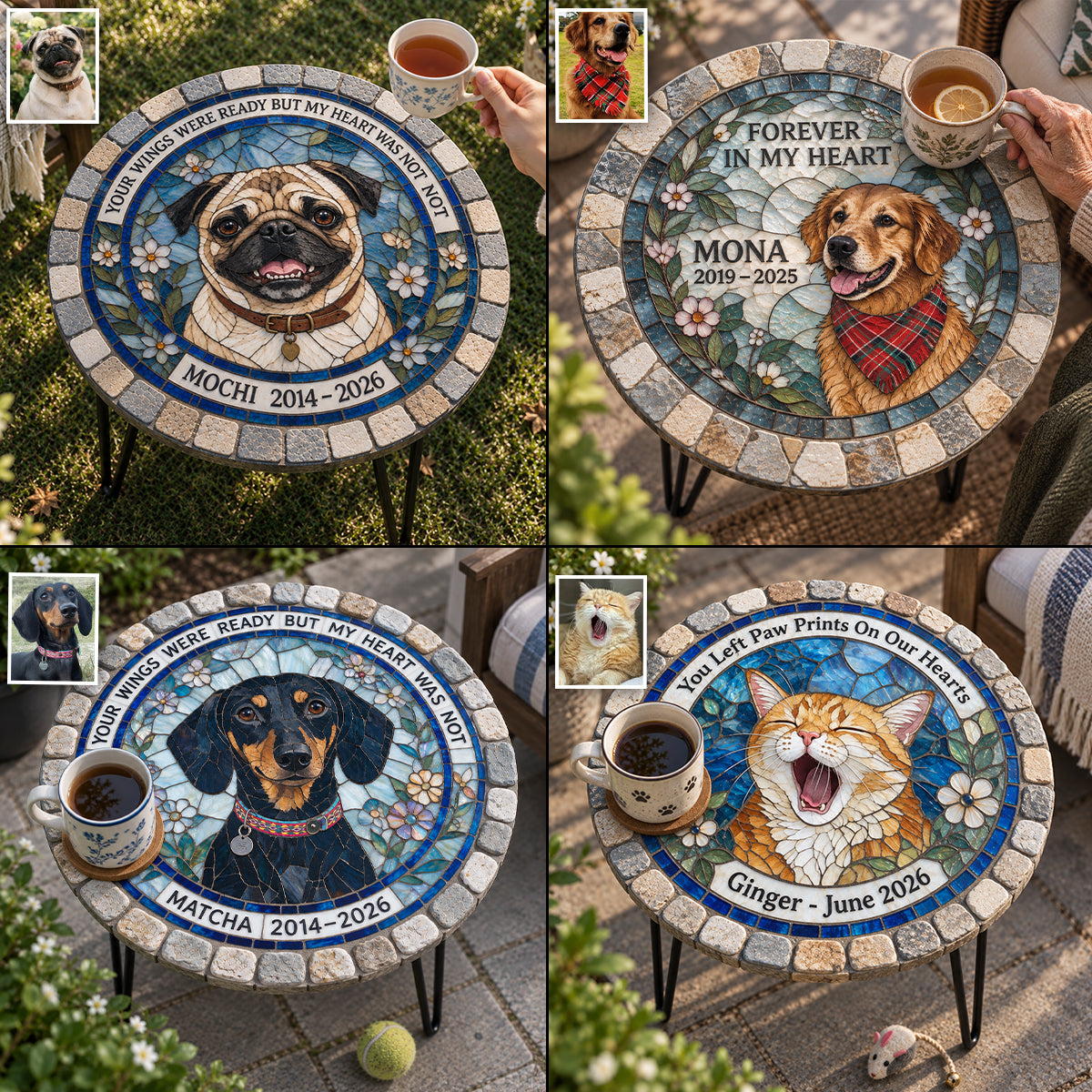 In Loving Memory - Personalized Dog Table Custom Shape