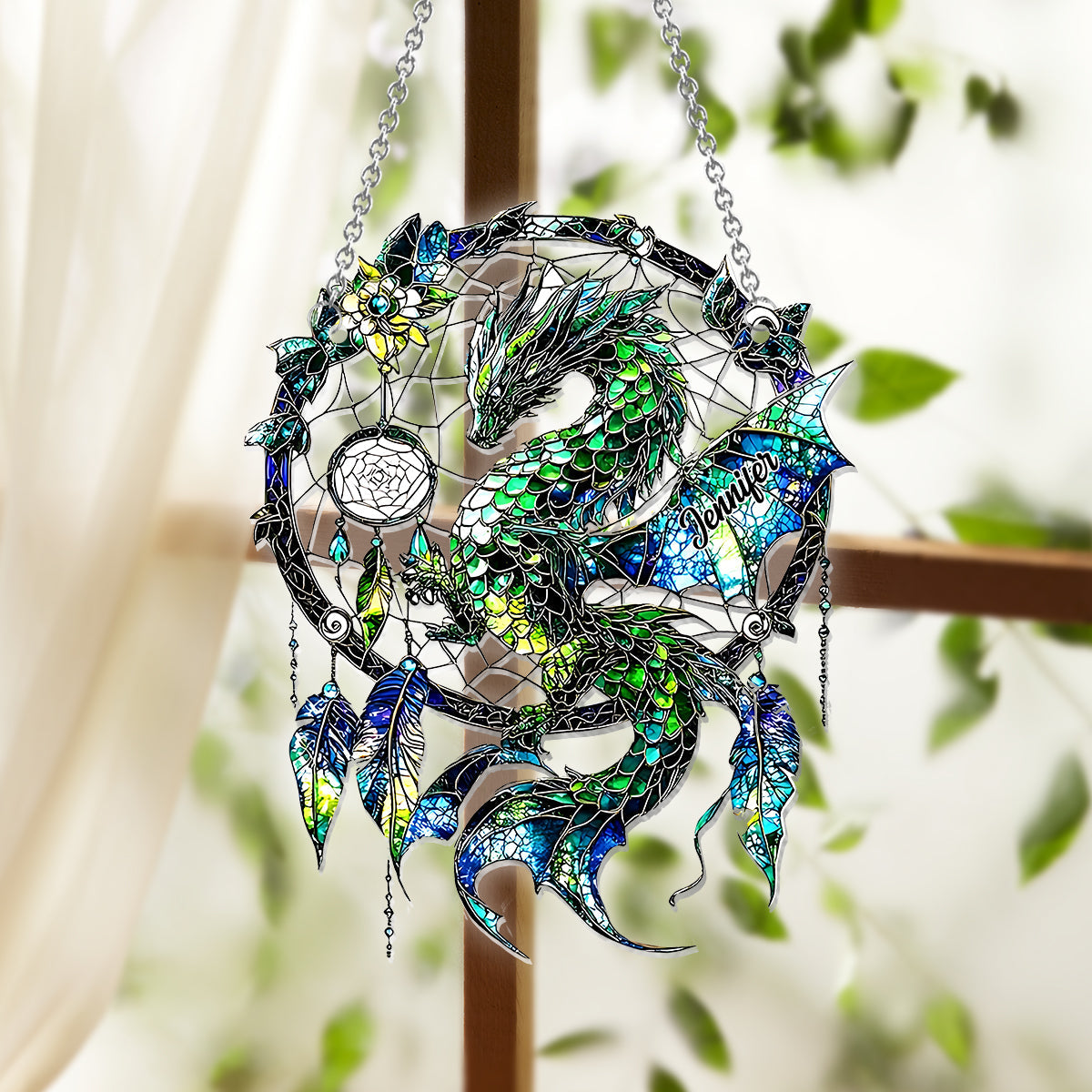 Mystical Dragon - Personalized Dragon Window Hanging Suncatcher Ornament