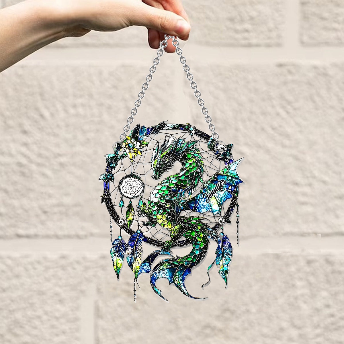 Mystical Dragon - Personalized Dragon Window Hanging Suncatcher Ornament
