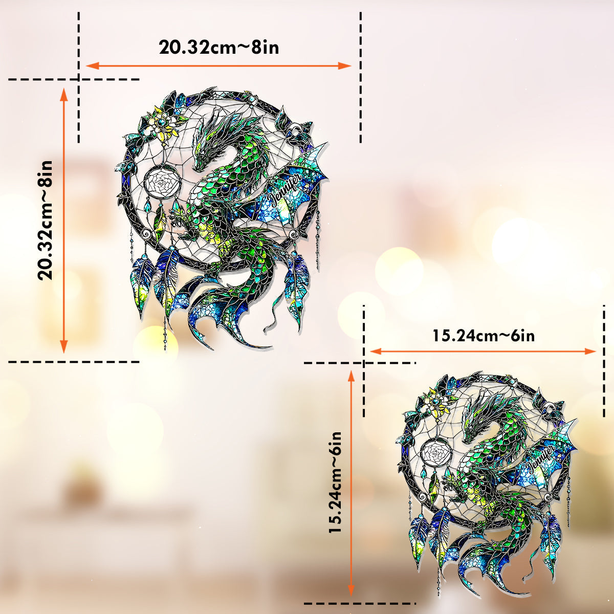 Mystical Dragon - Personalized Dragon Window Hanging Suncatcher Ornament