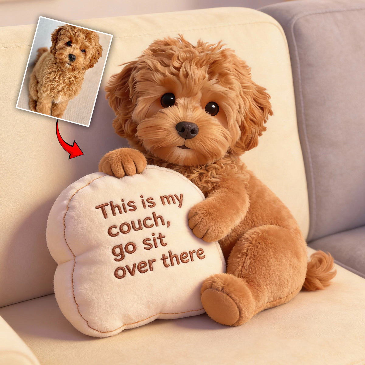 This Is My Couch - Personalized Dog Faux Fur Shaped Pillow