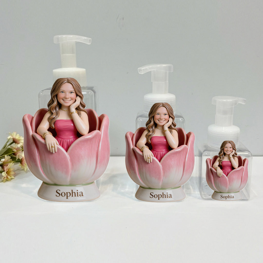 Custom Any Photo Favorite Flower - Personalized Flower Lover Soap Dispenser