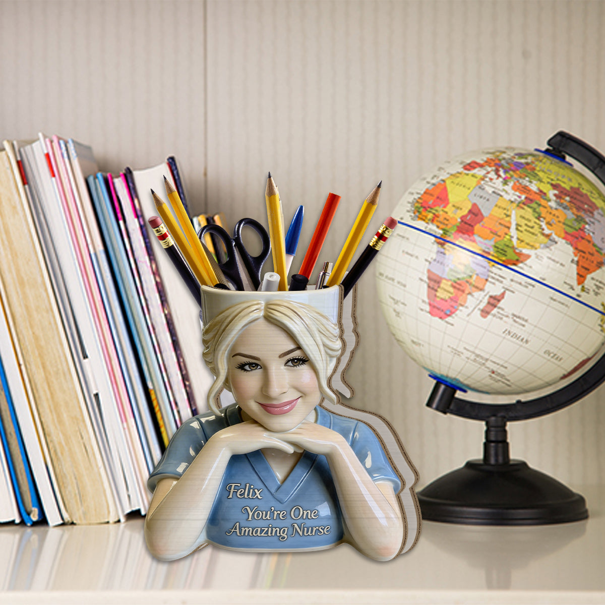 You're One Amazing Nurse - Personalized Nurse Wooden Desk Organizer