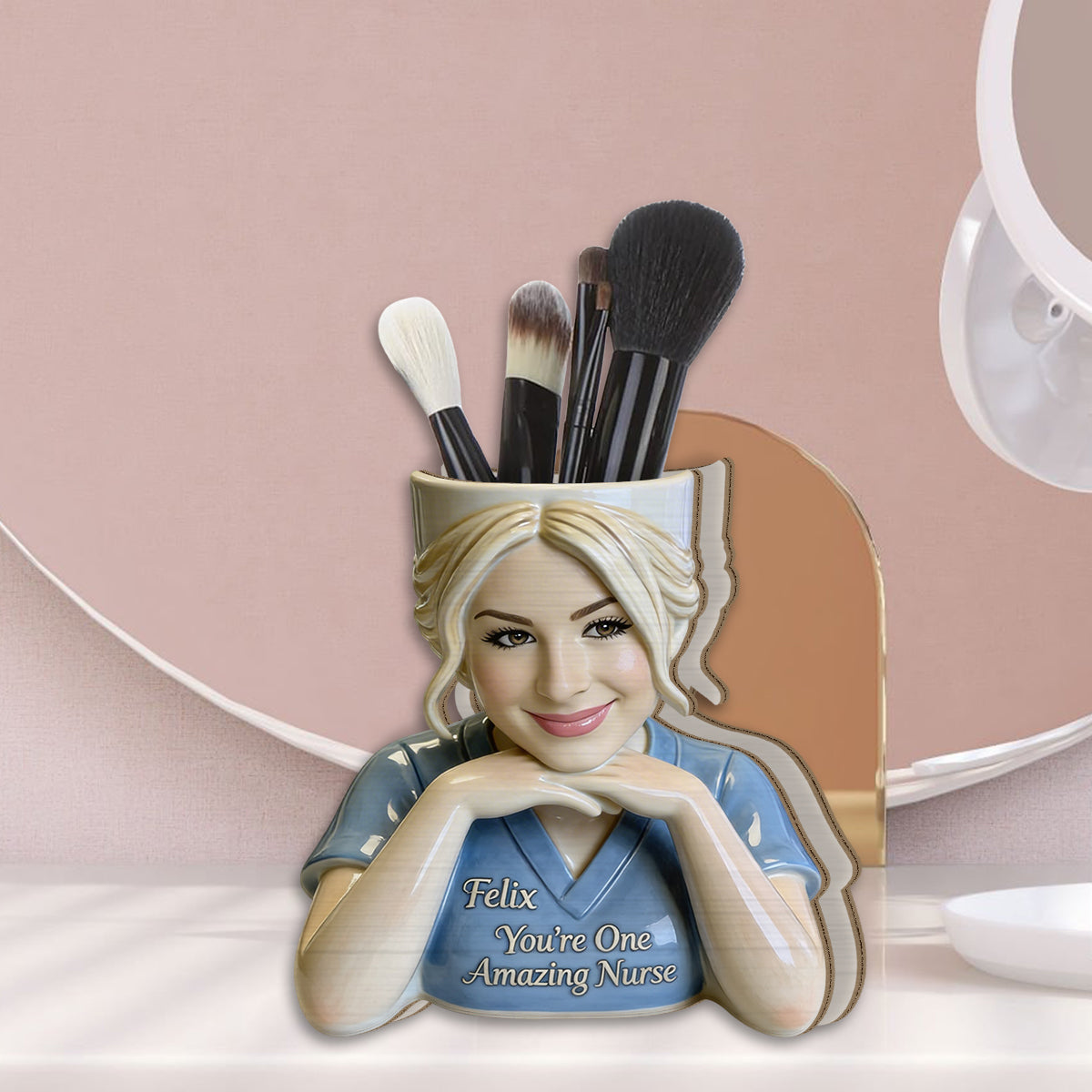 You're One Amazing Nurse - Personalized Nurse Wooden Desk Organizer