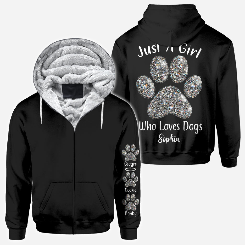 Einfach ein Mädchen, das Hunde liebt – personalisiertes T-Shirt mit Hundemotiv