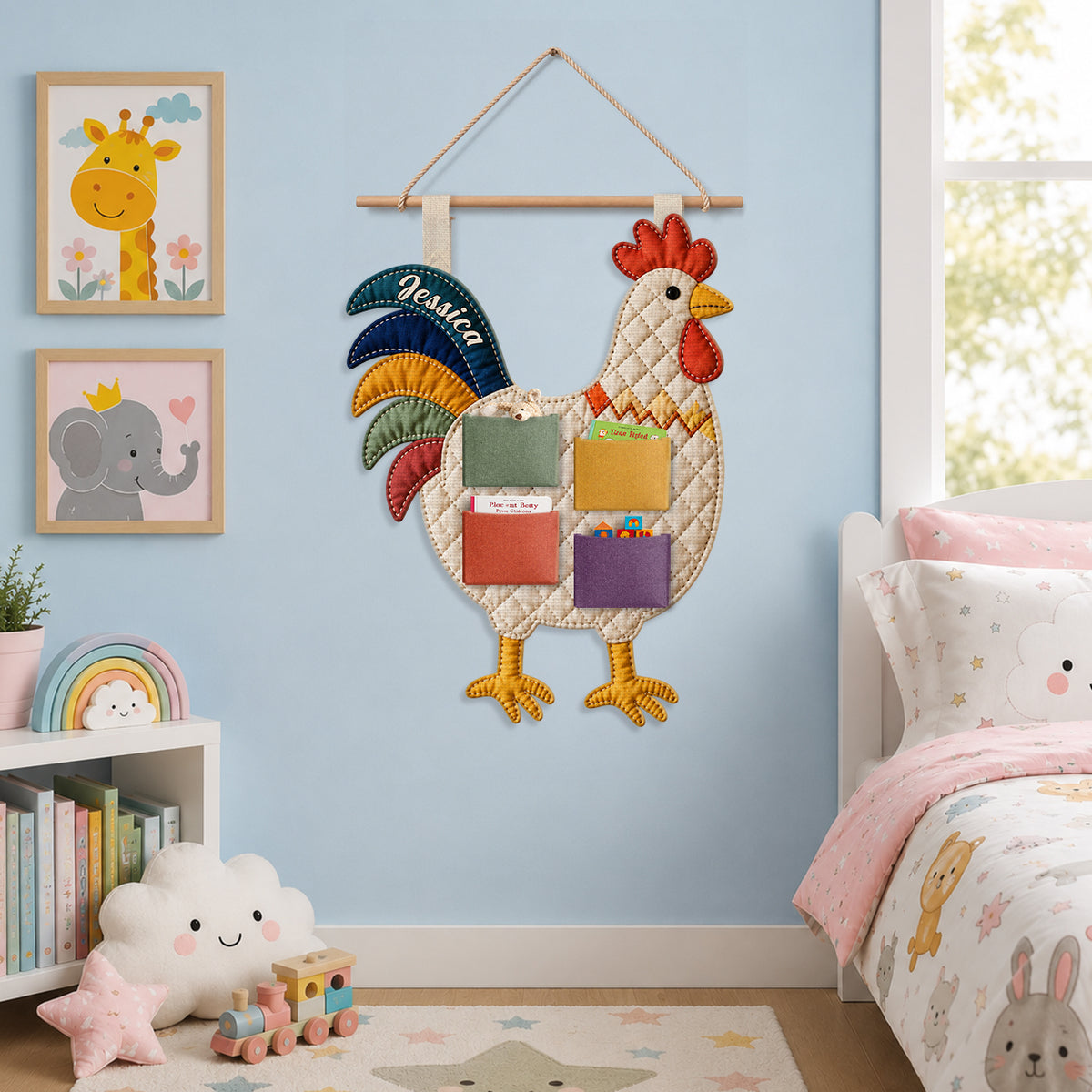 Love Chicken - Personalisierter Hängender Organizer für Hühner