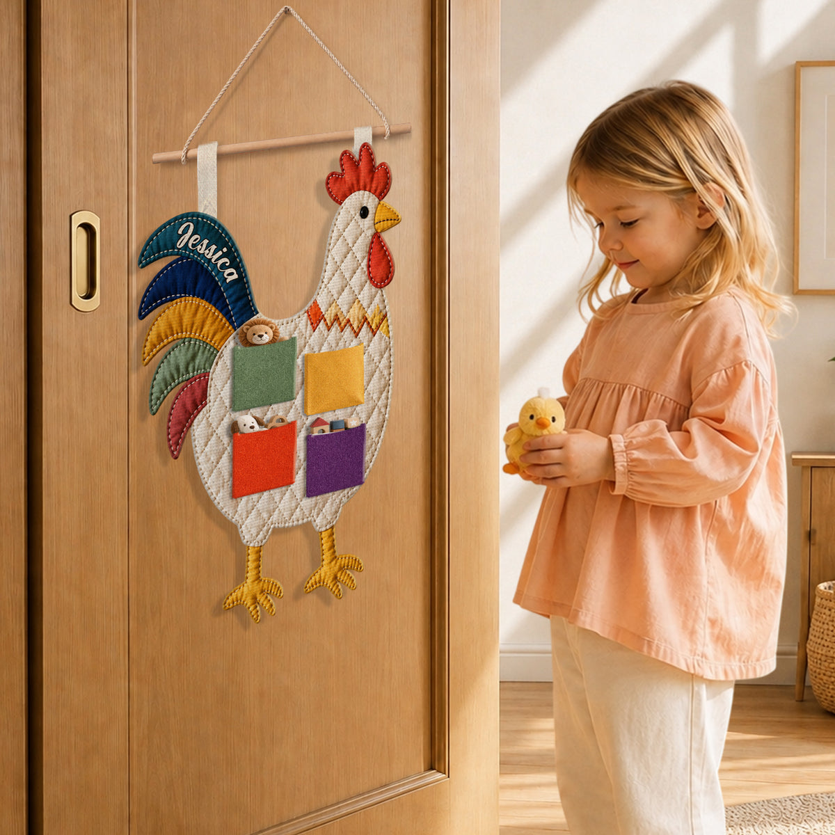 Love Chicken - Personalisierter Hängender Organizer für Hühner