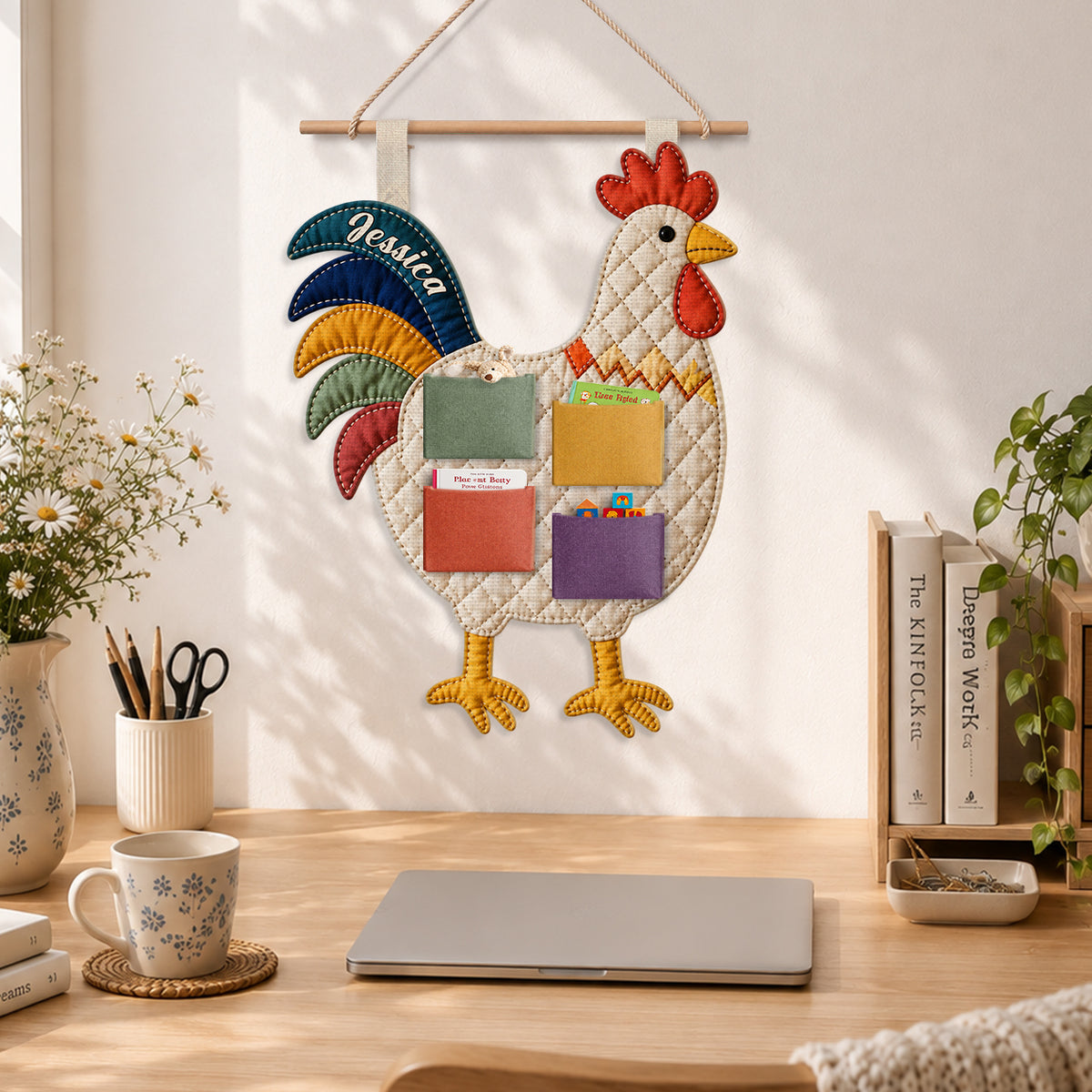 Love Chicken - Personalisierter Hängender Organizer für Hühner